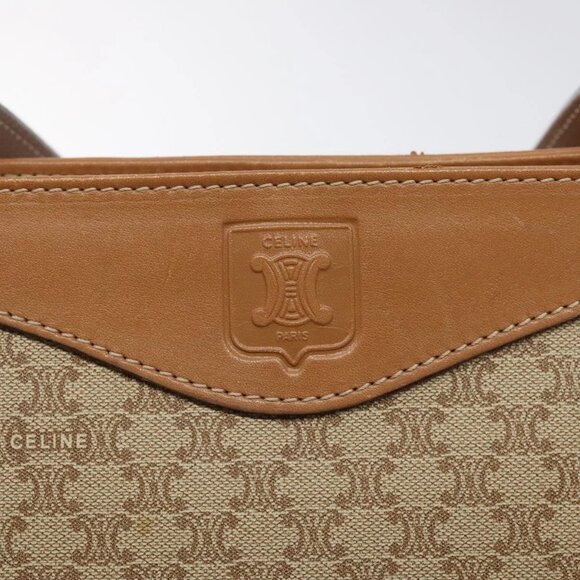 CELINE Macadam Canvas Shoulder Bag Beige Gold Auth - Picture 9 of 16